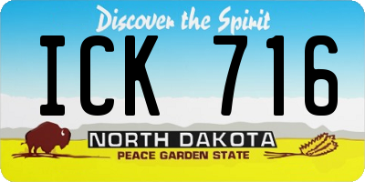 ND license plate ICK716
