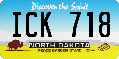 ND license plate ICK718