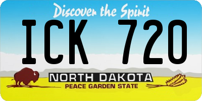 ND license plate ICK720