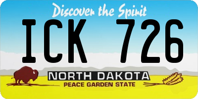 ND license plate ICK726
