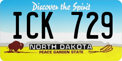 ND license plate ICK729