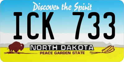 ND license plate ICK733