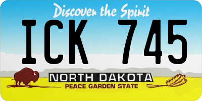 ND license plate ICK745