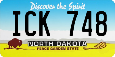 ND license plate ICK748