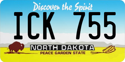 ND license plate ICK755