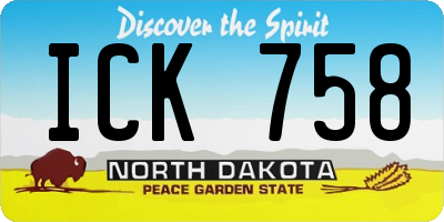 ND license plate ICK758