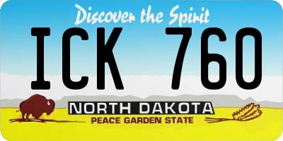 ND license plate ICK760