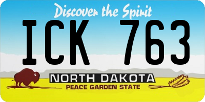 ND license plate ICK763