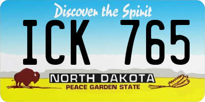 ND license plate ICK765