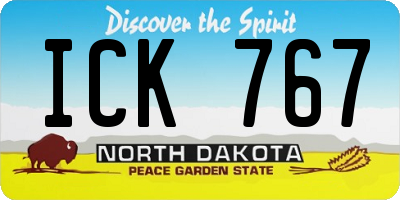 ND license plate ICK767