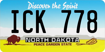 ND license plate ICK778