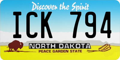 ND license plate ICK794