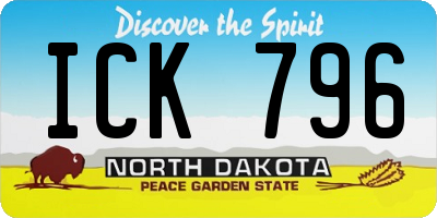 ND license plate ICK796