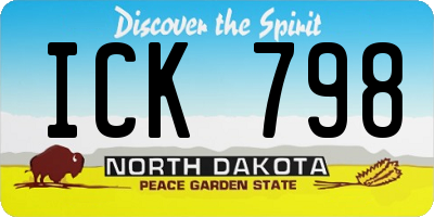 ND license plate ICK798