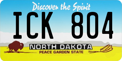 ND license plate ICK804