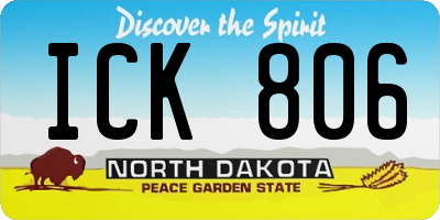ND license plate ICK806