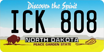 ND license plate ICK808
