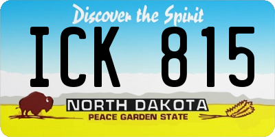 ND license plate ICK815