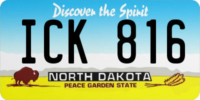 ND license plate ICK816