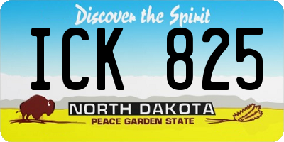 ND license plate ICK825
