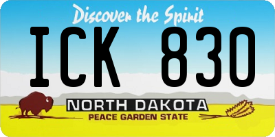ND license plate ICK830