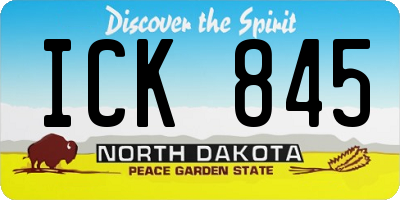 ND license plate ICK845