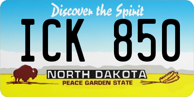 ND license plate ICK850