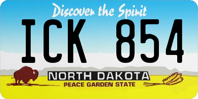 ND license plate ICK854
