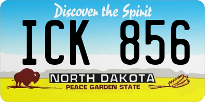 ND license plate ICK856