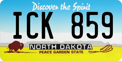 ND license plate ICK859