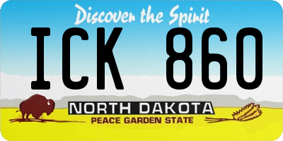 ND license plate ICK860