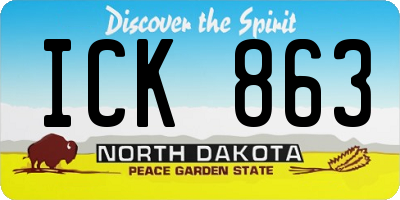 ND license plate ICK863