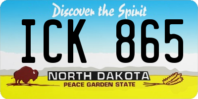 ND license plate ICK865