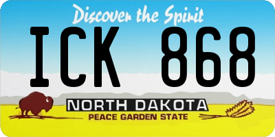 ND license plate ICK868