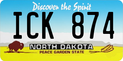 ND license plate ICK874