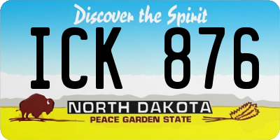 ND license plate ICK876