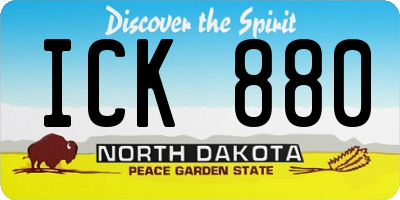 ND license plate ICK880