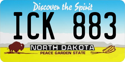 ND license plate ICK883