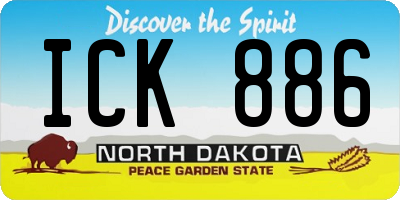 ND license plate ICK886