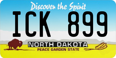 ND license plate ICK899