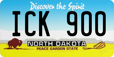 ND license plate ICK900