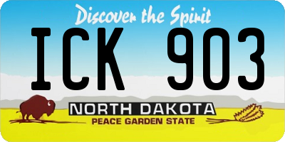 ND license plate ICK903