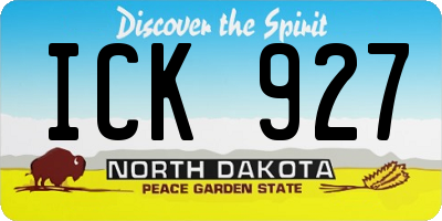 ND license plate ICK927