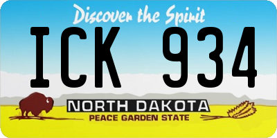 ND license plate ICK934