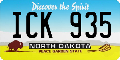ND license plate ICK935