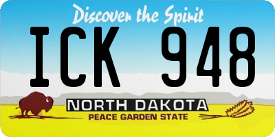 ND license plate ICK948