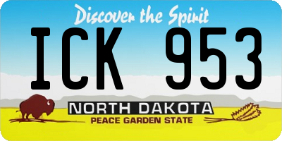 ND license plate ICK953