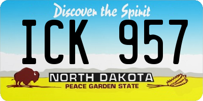 ND license plate ICK957