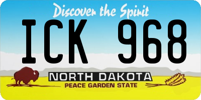 ND license plate ICK968