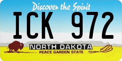 ND license plate ICK972